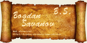 Bogdan Savanov vizit kartica